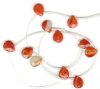 1 10x12mm Orange Quartz Faceted Flat Drop